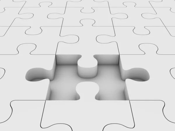 Puzzle con pezzo mancante — Foto Stock