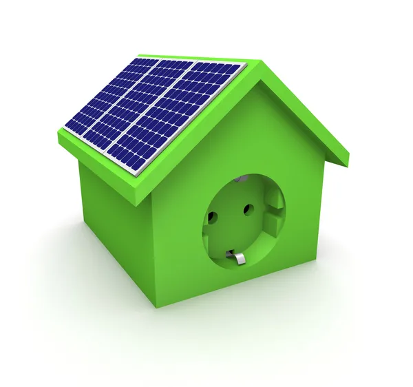 Casa con paneles solares —  Fotos de Stock