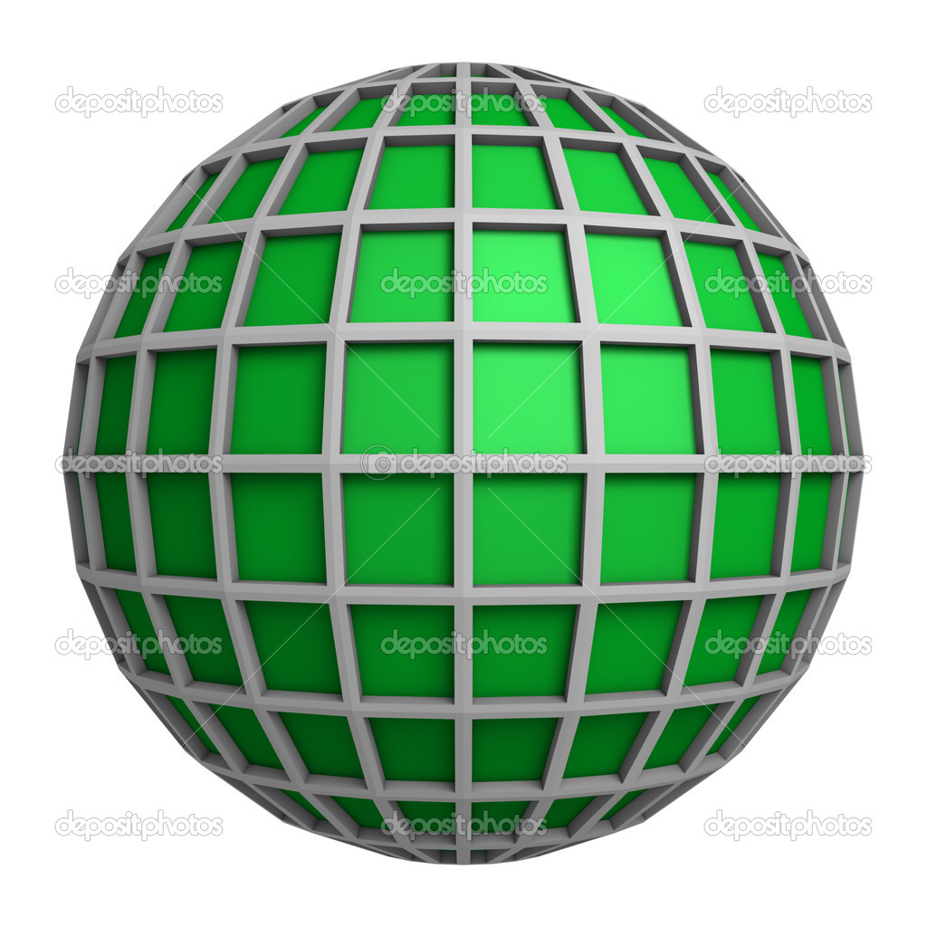 Green globe symbol