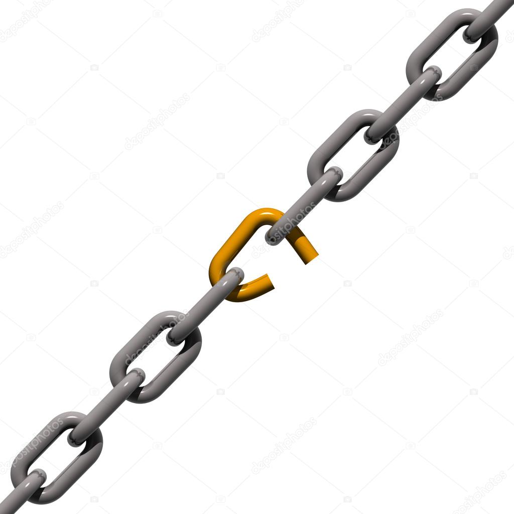 Chain with broken link