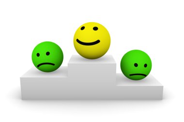 Smiley topları kaide üzerinde