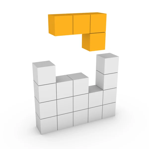 3D begreppet tetris spelet — Stockfoto