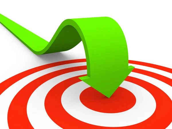 Arrow pointing on target — Stock Photo, Image