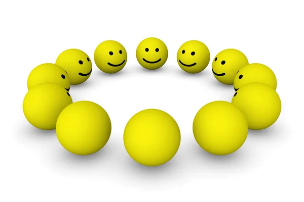 Groep van smiley ballen — Stockfoto