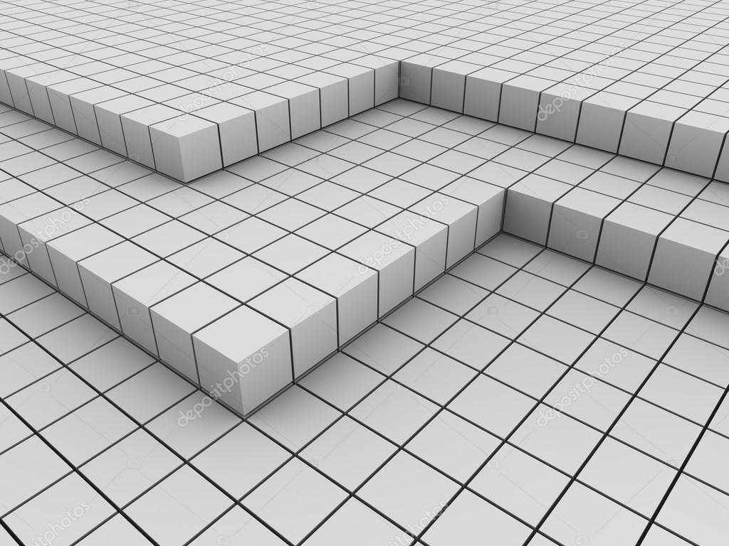 Abstract background with several layers of 3d blocks ⬇ Stock Photo