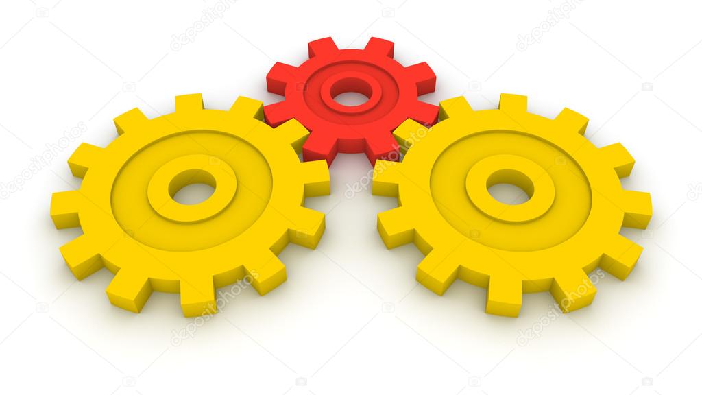 Three gears. Concept of B2B.