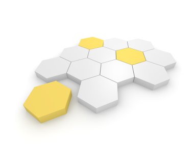 iş illüstrasyon ile 3d altıgen blok