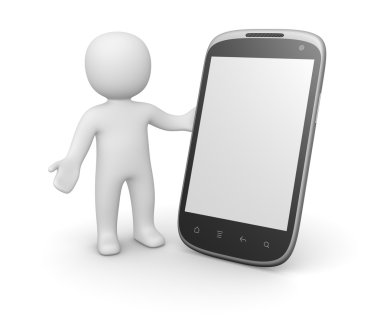 3D adam akıllı telefon