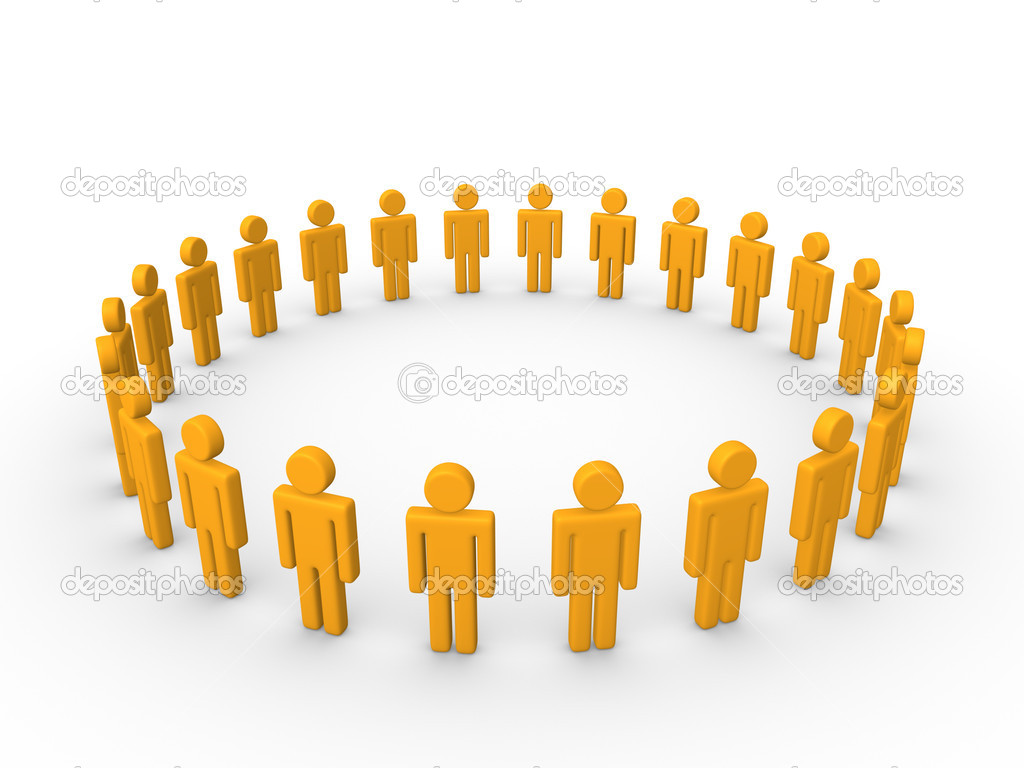 Circle of 3d people
