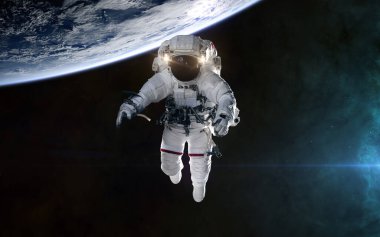 Astronot Dünya 'nın yörüngesinde. Güneş Sistemi