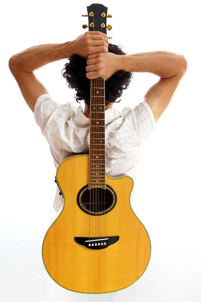 Go Folk - Guitarra en su espalda Imagen De Stock