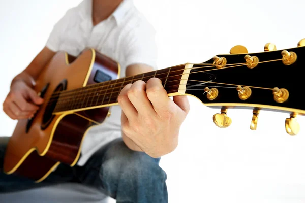 Go Folk - Perspective Acoustic Guitar Stock Photo