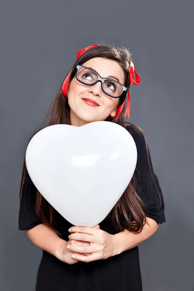 Lolita kochającego serca balon — Zdjęcie stockowe