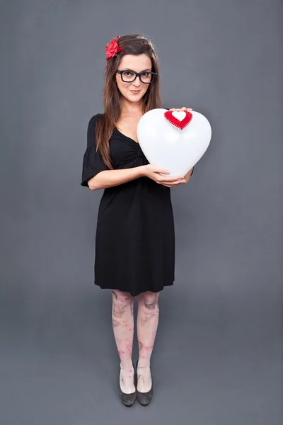 Kochający lolita szlifowane serca balon — Zdjęcie stockowe