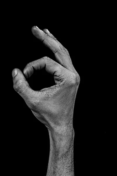 La mano sobre el dorso negro - cero —  Fotos de Stock