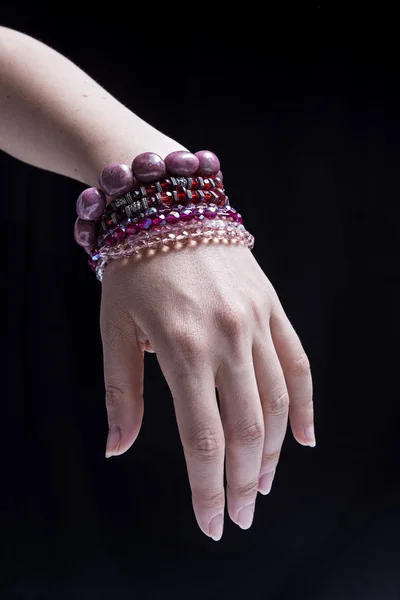 Female Hand Bracelets — Stock Photo, Image