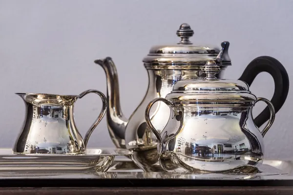 Set de plata de té — Foto de Stock