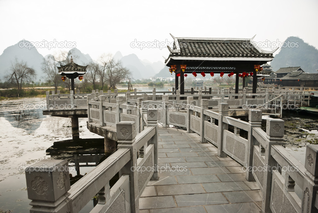 Chinese Traditional Stone Bridge at Shangri-La Guilin, Guilin