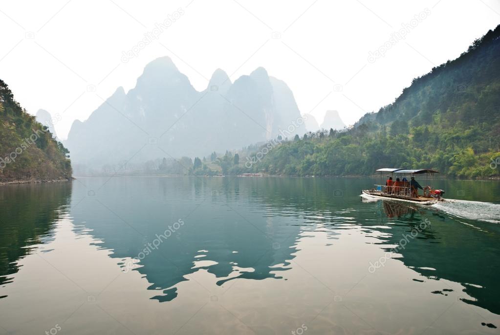 Landscape of Li River in Winter, Guilin, Chin