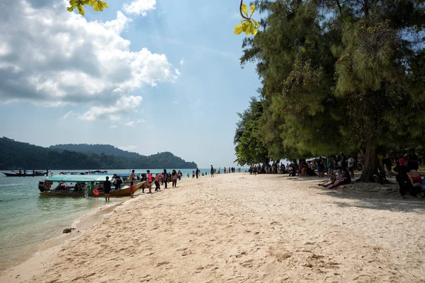 Beach Pulau Beras Basah Langkawi Malaysia People Enjoying Beaches Besar — Stock Photo, Image