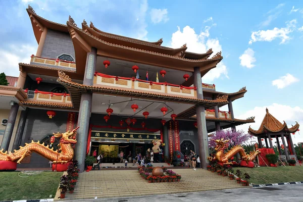 Wielki Malowniczy Tradycyjny Chiński Smok Świątyni Yong Peng Johor Malezja — Zdjęcie stockowe