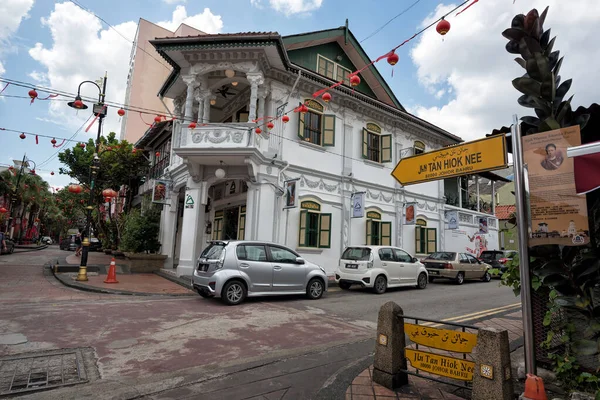 Erfgoed Straatbeeld Van Chinatown Johor Bahru Die Bewoond Door Chinese Rechtenvrije Stockfoto's