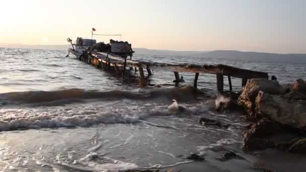 Fisherman 's Wharf, o estreito de Dardanelles , — Vídeo de Stock