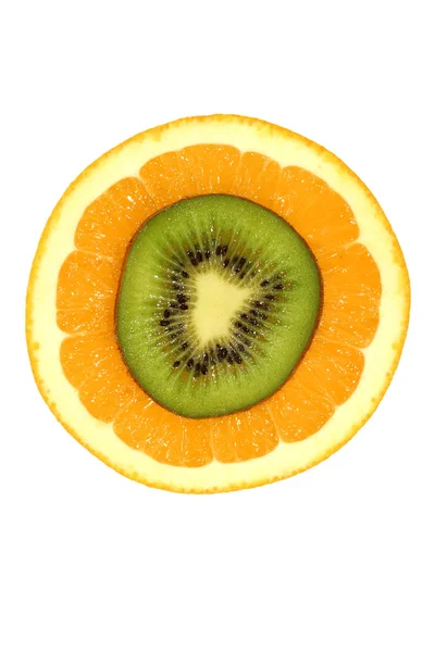 Laranja e kiwi — Fotografia de Stock