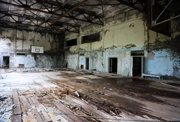 Sports Complex Abandoned City Pripyat Accident Chernobyl Nuclear Power Plant — Foto de Stock