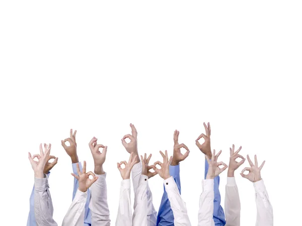 Diverse group with three fingers — Stock Photo, Image