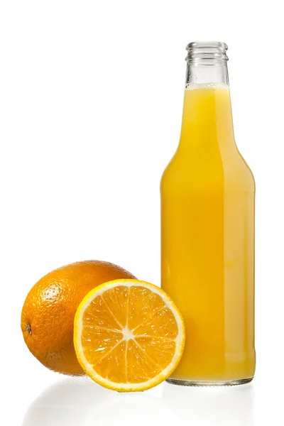 Orange fruits and juice — Stock Photo, Image