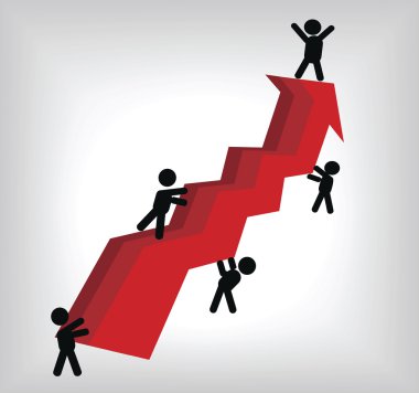 Kırmızı ok çizgi grafiği vektör görüntü