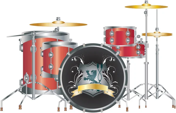 Bir drumset vektör görüntü — Stok Vektör