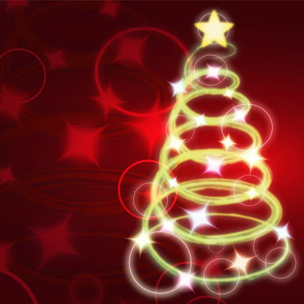 Clip art de sapin de Noël éclairé — Image vectorielle