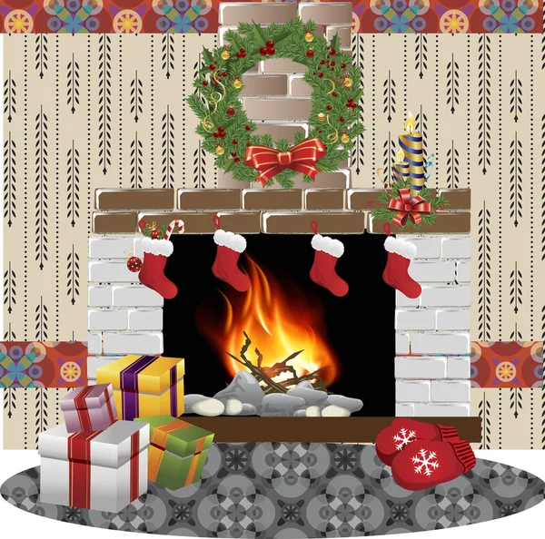 Chimenea vector de Navidad — Archivo Imágenes Vectoriales