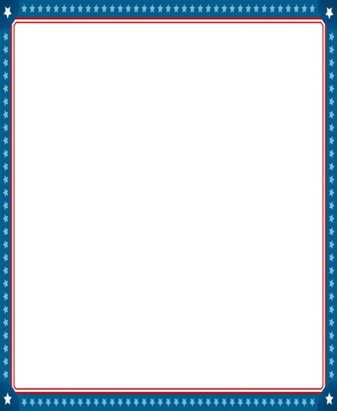 Illustrated image of empty picture frame with stars and stripes — Stock Vector