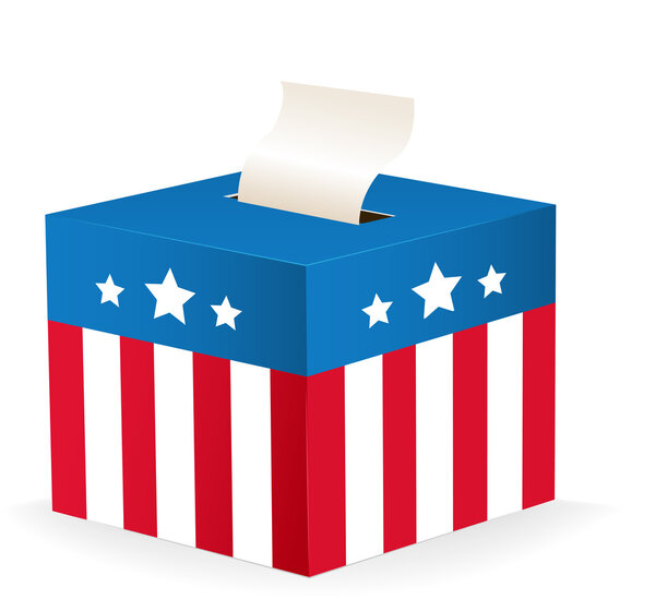 Векторное изображение избирательного ящика со звездами и полосами
