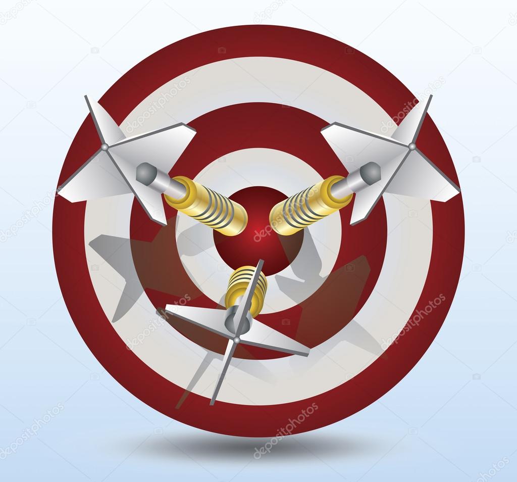 Three dart pin in a dart target