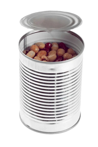 A canned of assorted beans — Stock Photo, Image