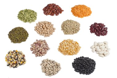 Variety of beans and pulses clipart