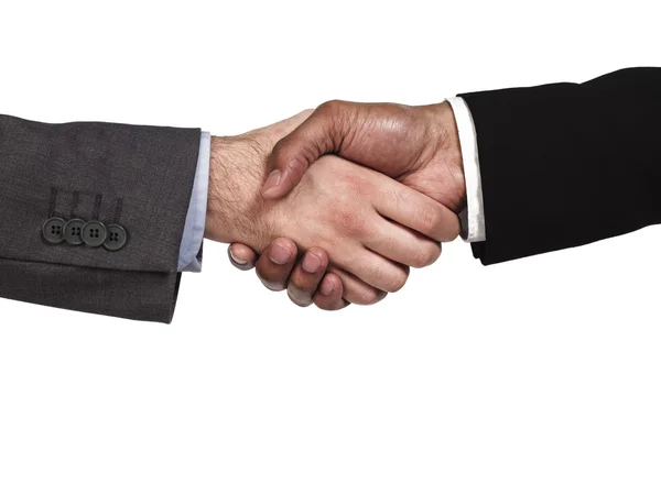 Крупный план деловых коллег, пожимающих руки — стоковое фото