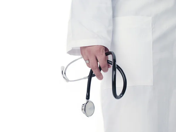 Close up image of a doctor holding stethoscope — Stock Photo, Image