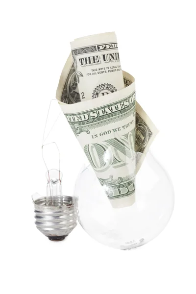 Light bulb with dollar — Stock Photo, Image