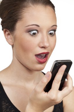 teen model cep telefonunuza konuşuyor