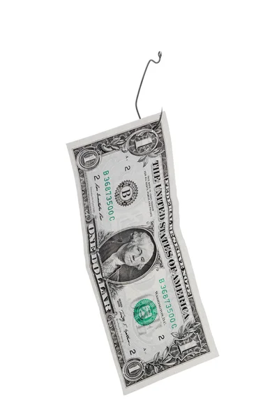 Dollar on the fish hook — Stock Photo, Image