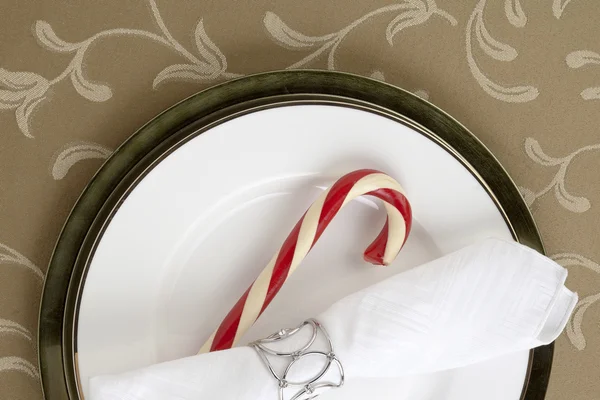 Candy cane with table napkin — Stock Photo, Image