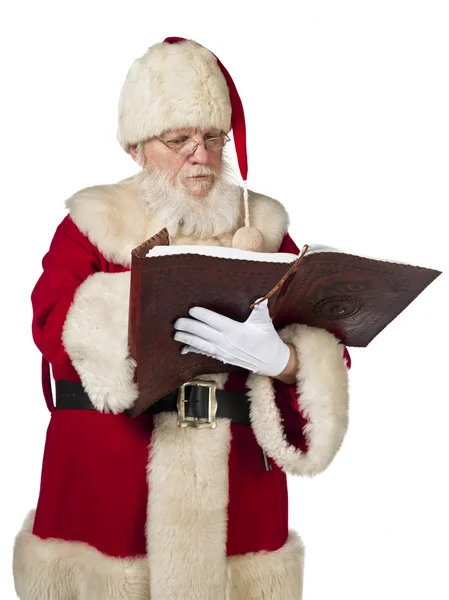 Papai Noel com um livro — Fotografia de Stock