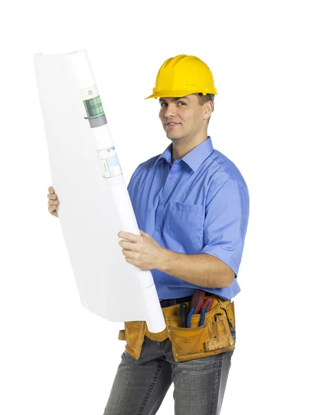 Foreman with plan — Stock Photo, Image