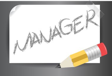 Manager text written on post it