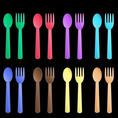 Colorful cutlery pattern background